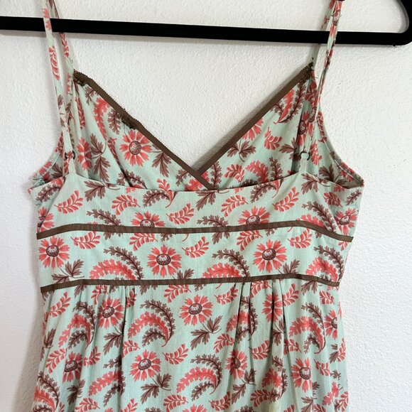 Machka Dress 38 US 8 Floral Babydoll Midi Spaghetti Strap Ruffle Hem Boho - Picture 7 of 12